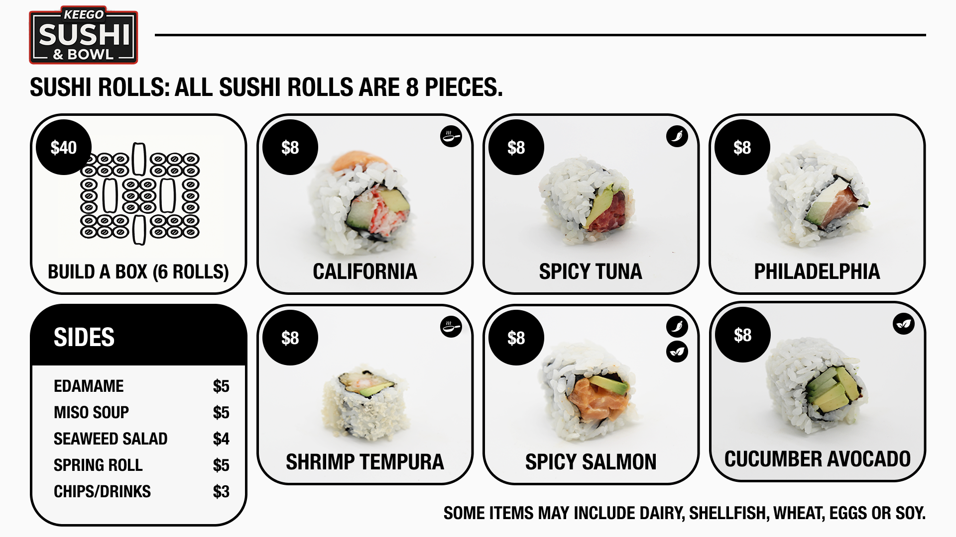 Sushi Roll Menu